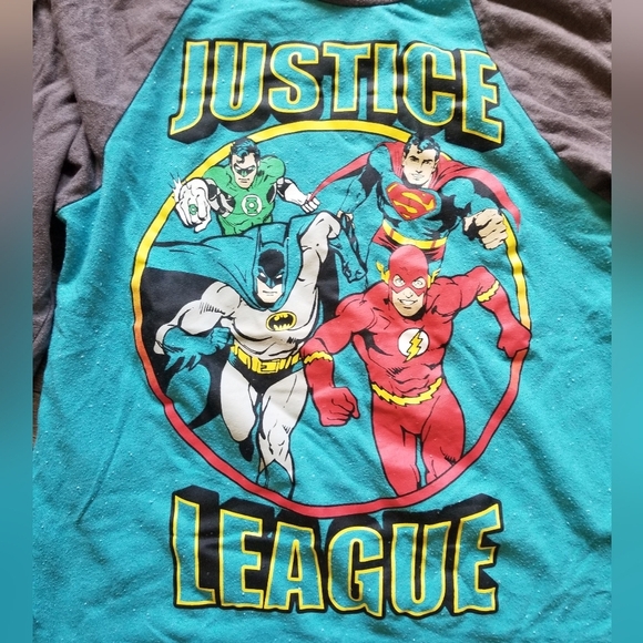 Justice League Superhero Baseball T Shirt - Picture 2 of 4